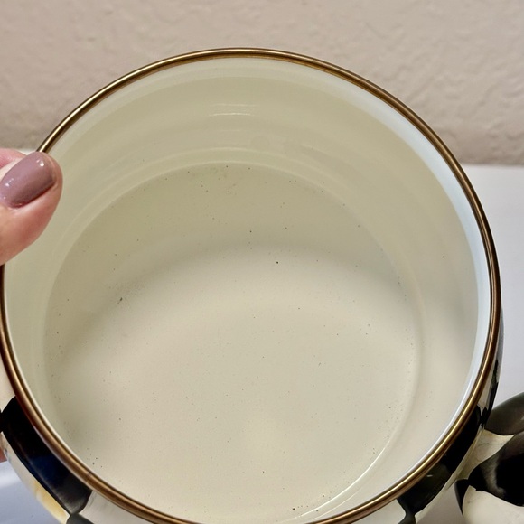 Checkered Ceramic Jar with Red Accent - Picture 6 of 10